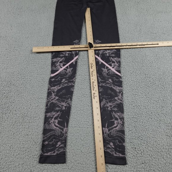 Fabletics High Rise Leggings Womens Extra Small Gray Pink Marble Stretch Running - Picture 4 of 13